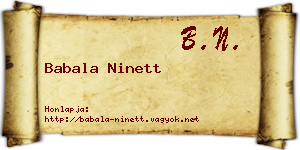 Babala Ninett névjegykártya